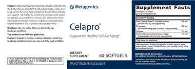 Photo of the Metagenics Celapro label