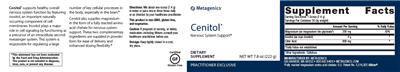 Photo of the Metagenics Cenitol label