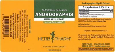 Photo of the Herb Pharm Andrographis label