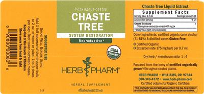 Photo of the Herb Pharm Chaste Tree label