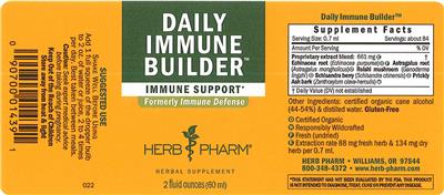 Photo of the Herb Pharm Daily Immune Builder label