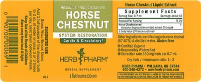 Photo of the Herb Pharm Horse Chestnut label