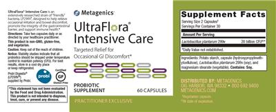 Photo of the Metagenics UltraFlora Intensive Care label