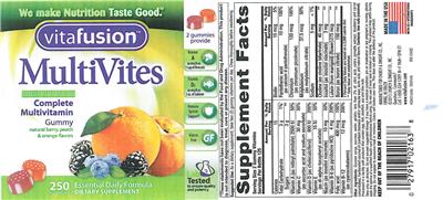 Photo of the vitafusion MultiVites label