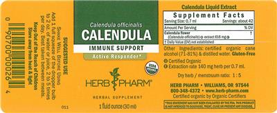 Photo of the Herb Pharm Calendula label