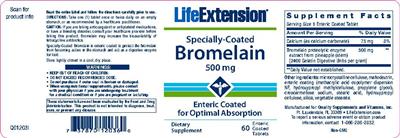 Photo of the Life Extension Specially-Coated Bromelain 500 mg label