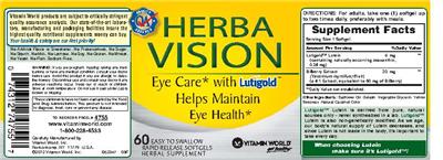 Photo of the Vitamin World Herba Vision label
