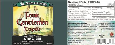 Photo of the Plum Flower Four Gentlemen Teapills label