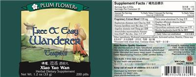 Photo of the Plum Flower Free & Easy Wanderer Teapills label