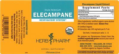 Photo of the Herb Pharm Elecampane label