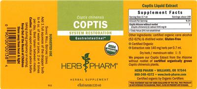 Product label for Coptis