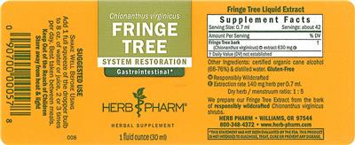 Photo of the Herb Pharm Fringe Tree label