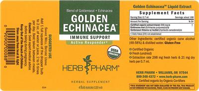 Photo of the Herb Pharm Golden Echinacea label