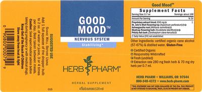 Photo of the Herb Pharm Good Mood label