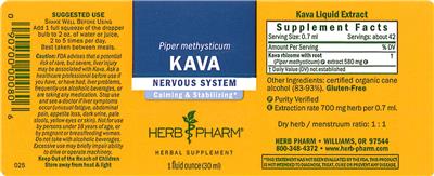 Photo of the Herb Pharm Kava label
