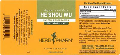 Photo of the Herb Pharm He Shou Wu label