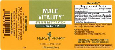 Photo of the Herb Pharm Male Vitality label