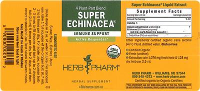 Photo of the Herb Pharm Super Echinacea label