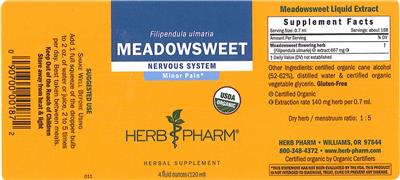 Photo of the Herb Pharm Meadowsweet label
