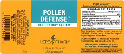Photo of the Herb Pharm Pollen Defense label