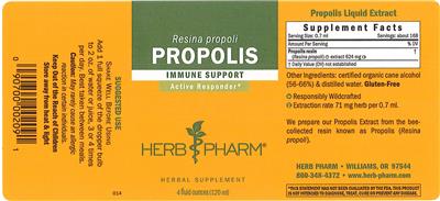 Photo of the Herb Pharm Propolis label