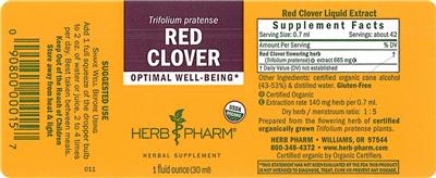 Photo of the Herb Pharm Red Clover label