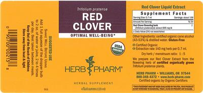 Photo of the Herb Pharm Red Clover label