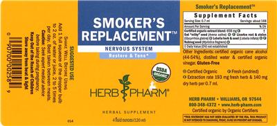 Photo of the Herb Pharm Smoker's Replacement label