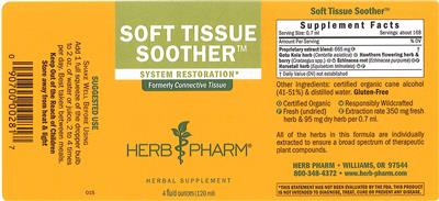 Photo of the Herb Pharm Soft Tissue Soother label