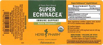 Photo of the Herb Pharm Super Echinacea label