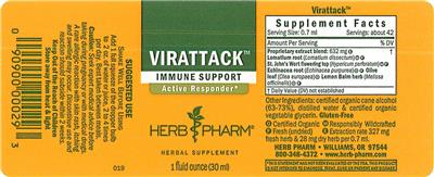 Photo of the Herb Pharm Virattack label