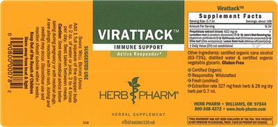 Photo of the Herb Pharm Virattack label