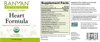 Photo of the Banyan Botanicals Heart Formula label