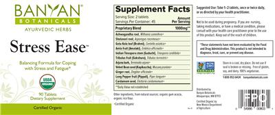 Photo of the Banyan Botanicals Stress Ease label