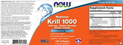 Photo of the NOW Neptune Krill 1000 Double Strength label