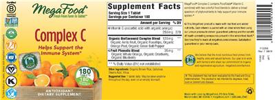 Photo of the MegaFood Complex C label