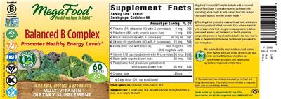 Photo of the MegaFood Balanced B Complex label