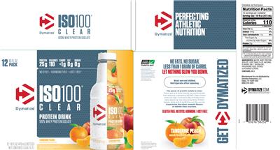 Photo of the Dymatize ISO100 Clear Tangerine Peach label