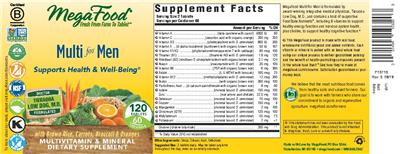 Product label for Multi for Men