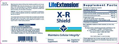Photo of the Life Extension X-R Shield label