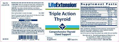Photo of the Life Extension Triple Action Thyroid label