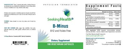 Photo of the Seeking Health B-Minus label