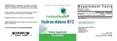 Photo of the Seeking Health Hydrox-Adeno B12 label