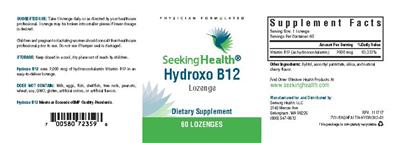 Photo of the Seeking Health Hydroxo B12 label