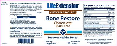 Photo of the Life Extension Bone Restore Chocolate label