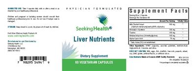 Photo of the Seeking Health Liver Nutrients label