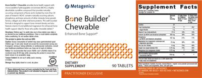 Photo of the Metagenics Bone Builder Chewable label