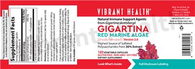 Photo of the Vibrant Health Gigartina Red Marine Algae label