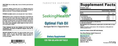 Photo of the Seeking Health Optimal Fish Oil label