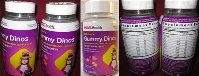Photo of the CVS Health Children's Gummy Dinos label